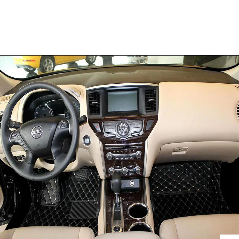 Lsrtw2017 кожаные автомобильные коврики для Nissan Pathfinder 2013 ковер 7 мест коврик