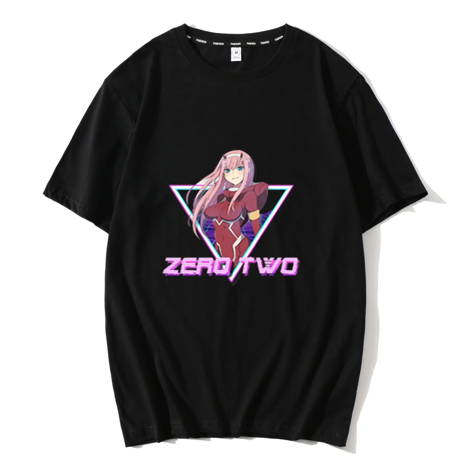 

Aesthetics Darling in the FranXX 002 Japanese Anime Punk Men's T-shirts Harajuku Cute Girl Zero Two Waifu Oversize T Shirt Men