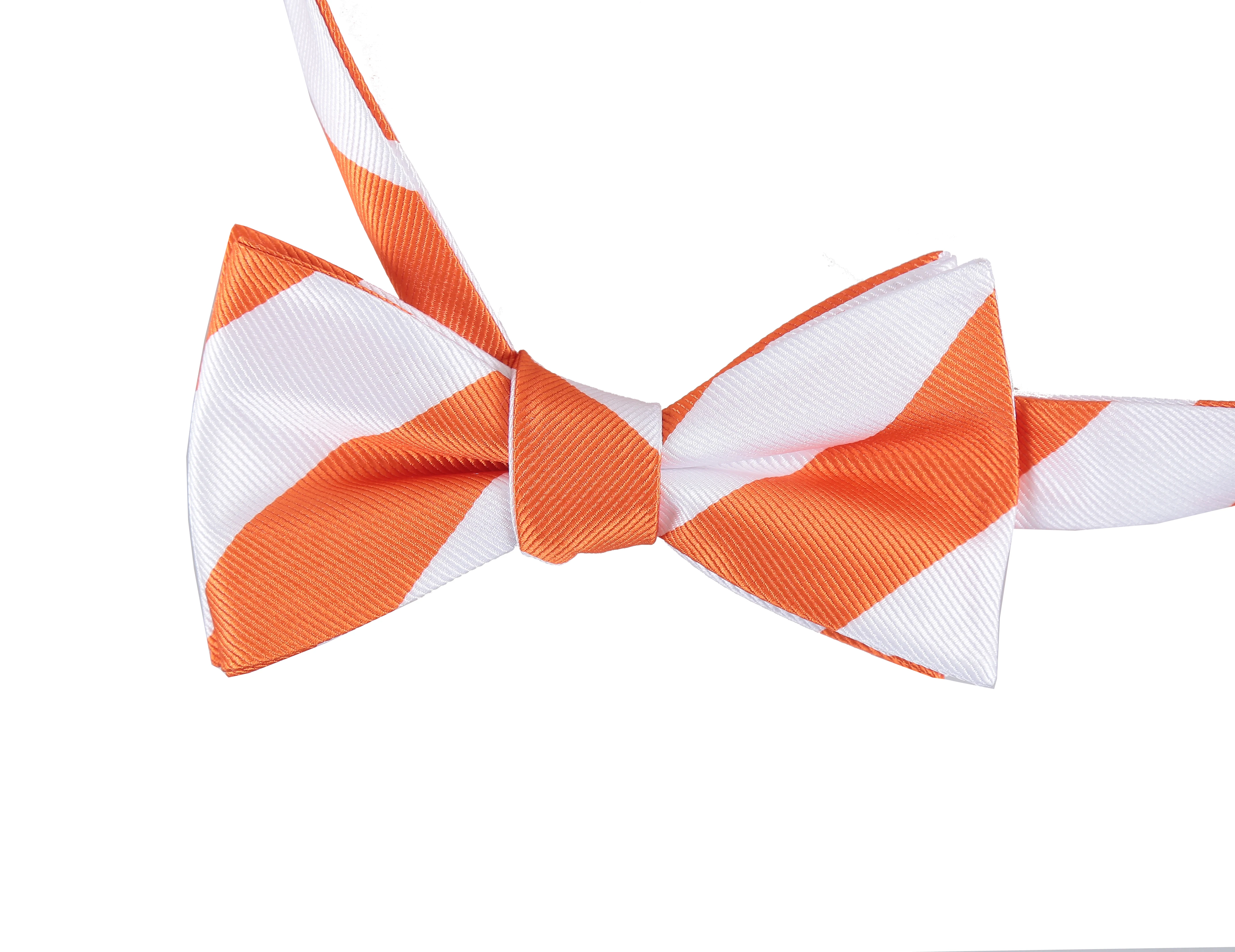 Мужской галстук-бабочка из полиэстера Деловой золотистый белый в полоску для