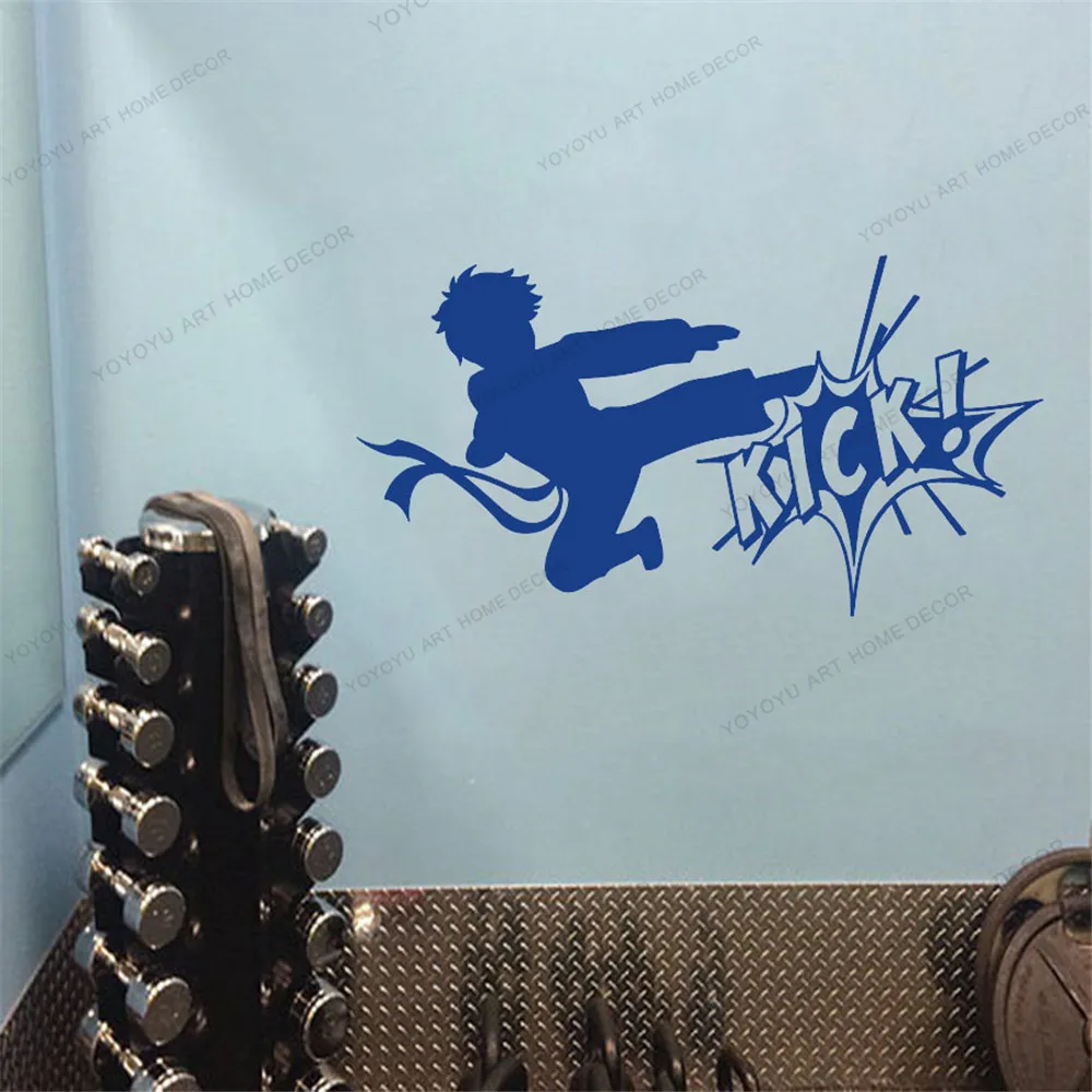 

Fighting Kick Martial Karate Removable Home Decor Boy Wall Sticker Sport Gym Art Murals Wall Decals Boys Room Decoration CX793