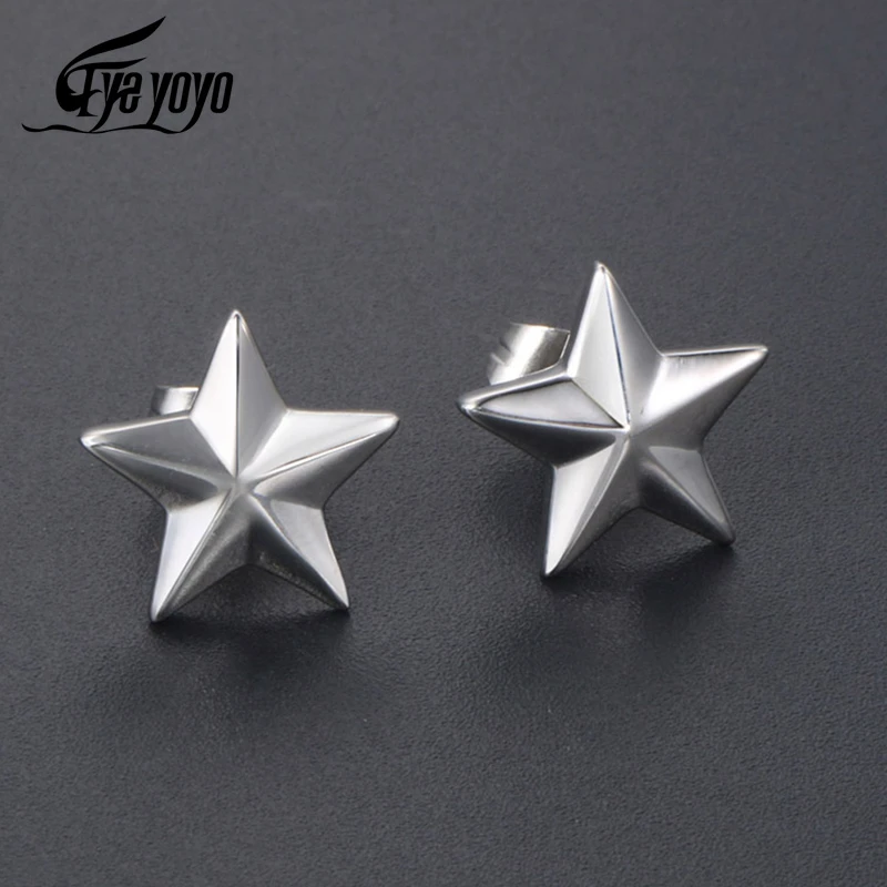 EyeYoYo Модные индивидуальные серьги из титановой стали с пятиконечной