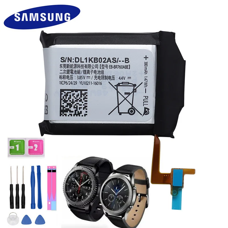 

Samsung eb-br760abe original battery is the leading edge of Samsung gear S3, eb-br760a classic, sm-r760, sm-r770, sm-r765380 MAH
