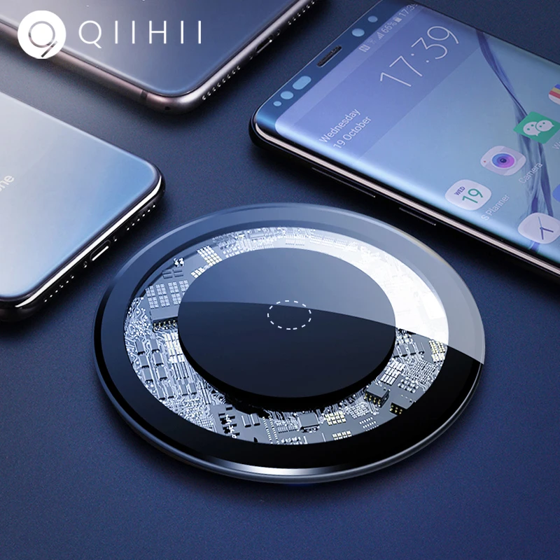 

BAPICK 5W Qi Wireless Charger For iphone X XR XS Max Wireless Phone Charger For Samsung S10 S9 Wireless Fast Charger For Xiaomi
