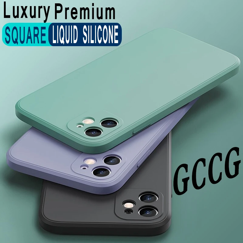 Coque carrée en Silicone souple pour iPhone 11 Pro max X XR XS Max 8 6 6s 7 Plus SE2 2020 12 pro