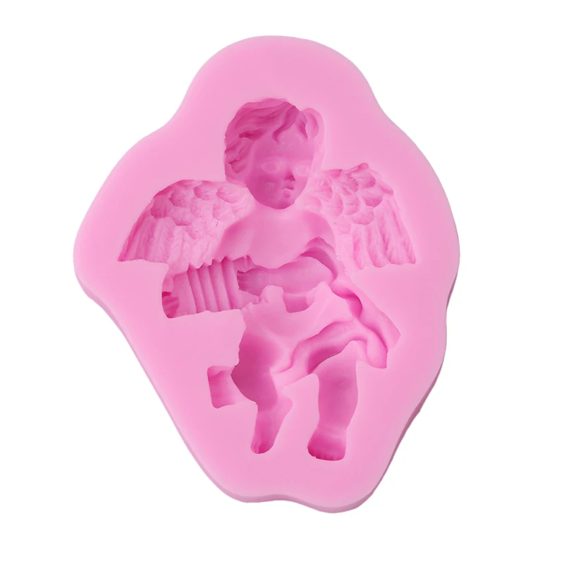 3D милый ангел мальчик лошадь форма силиконовая помадка трафарет торт плесень для