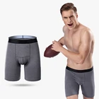 Боксеры мужские хлопковые с длинными штанинами, спортивные трусы для фитнеса, Впитывающее Влагу, нижнее белье, большие размеры