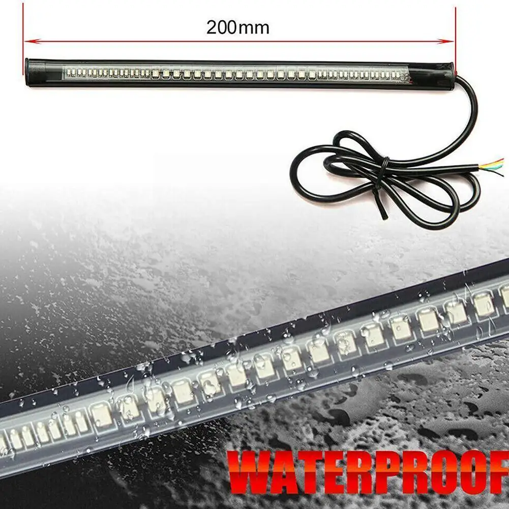 

12V 48LED Signal Light Strip Motorcycle Light Bar Strip Lamp Bulb Brake Signal Tail Waterproof Light IP68 Turn Stop Light B U4F7