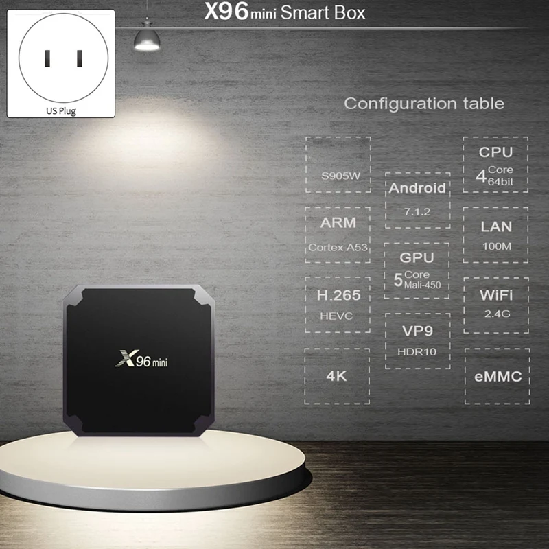 ТВ-приставка X96 Mini 2 + 16 ГБ Android 7.1.2 Wi-Fi 4 ГГц S905W ядра 4K | Электроника