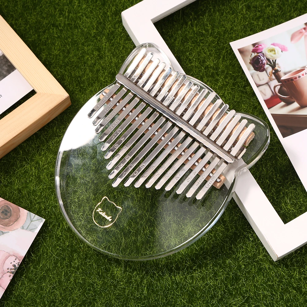 

Crystal Clear Apple 17 Key Kalimba Acrylic Beginner Music Thumb Finger Piano Musical Enjoyable Instrument Supplies