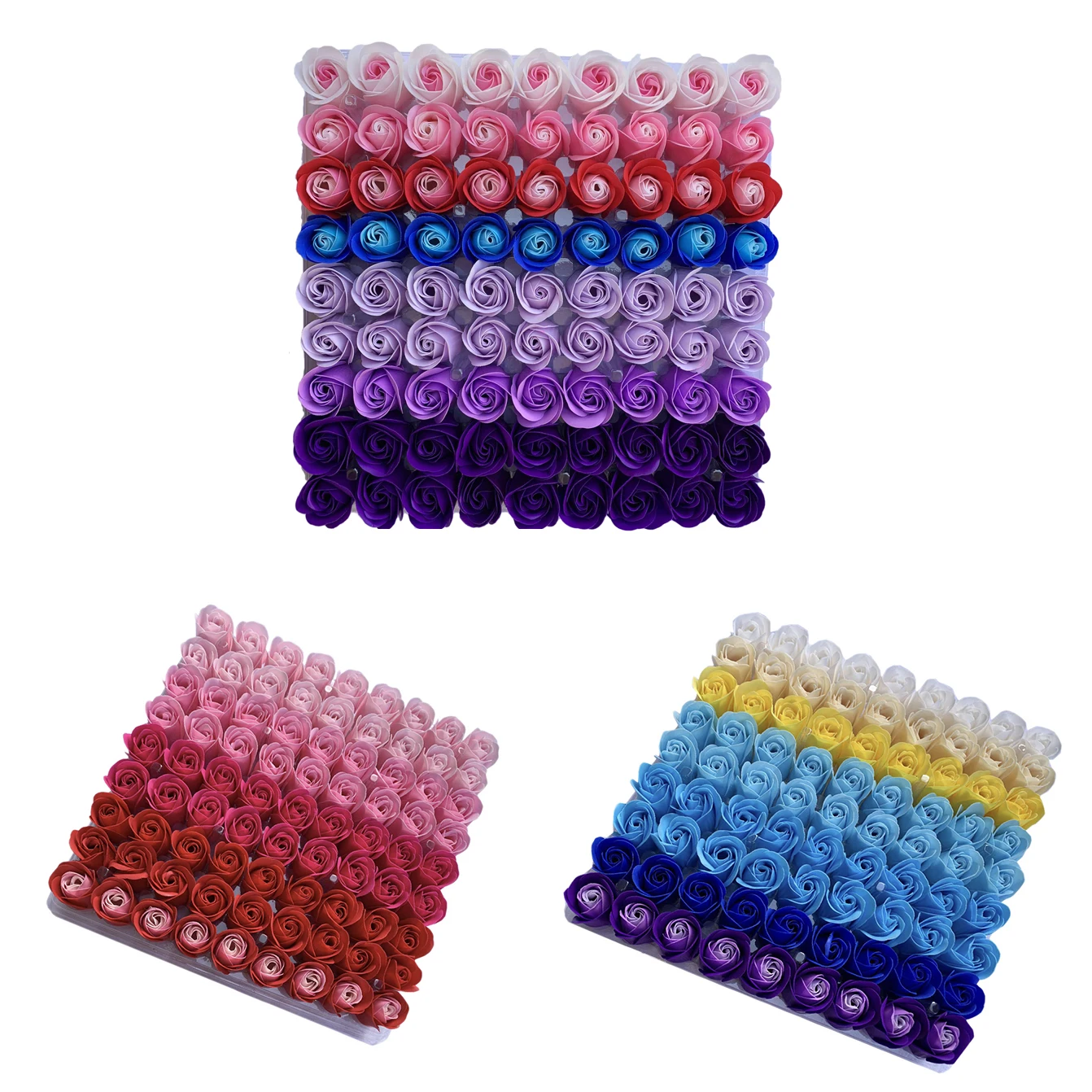 

81Pcs Color Mixing Rose Bath Body Flower Floral Soap Scented Rose Flower DIY Gifts for Valentine's Day Wedding Party