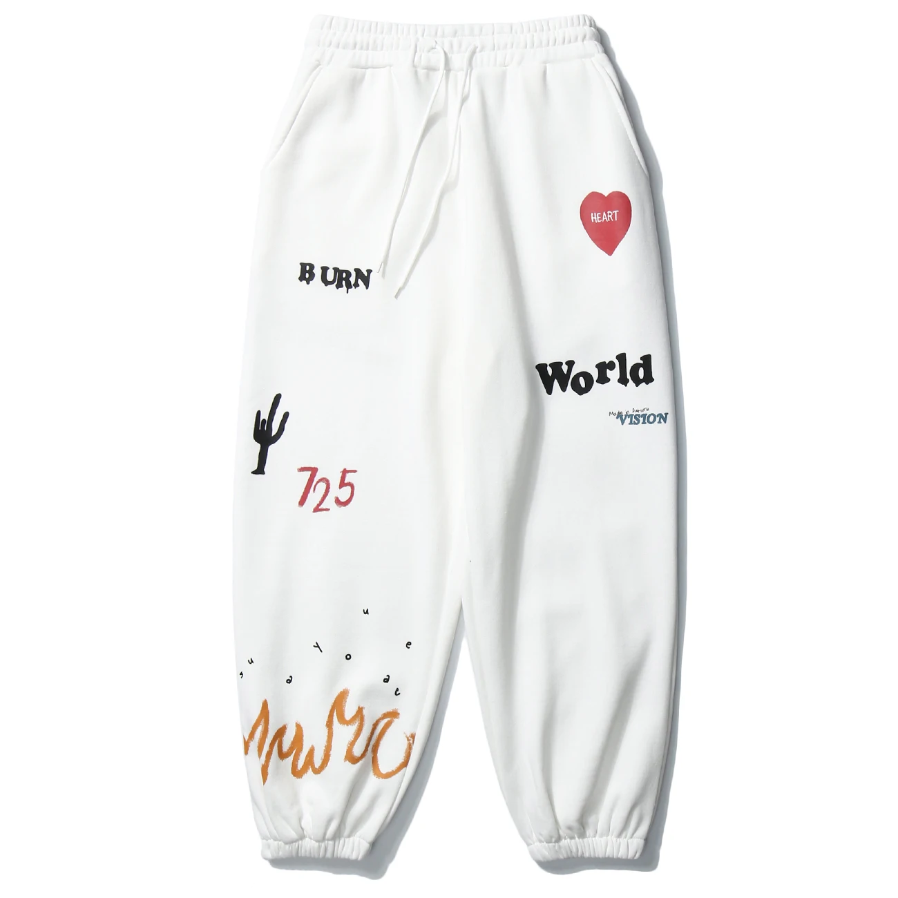 Уличная мужские брюки в стиле хип-хоп граффити огонь Для мужчин 2020 Harajuku свободный