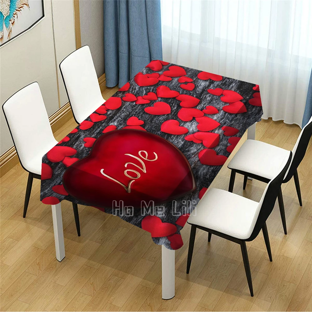 

Скатерть с красным сердцем в романтическом стиле, обеденный Декор