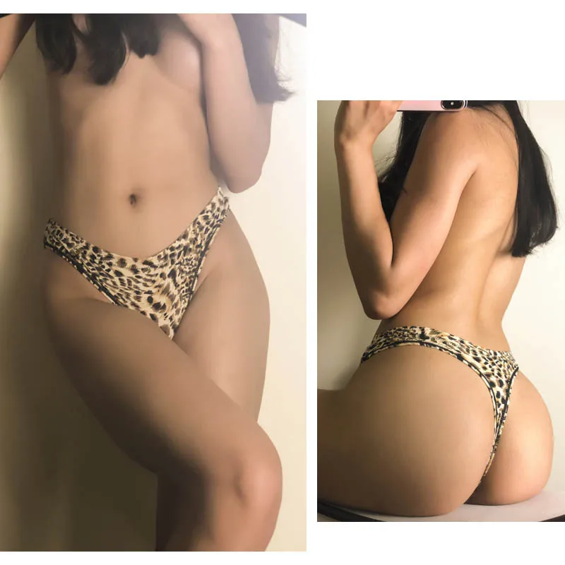 

Fashion Lingerie Women Soft Underwear Thongs Panties Traceless Breathable Sexy Leopard Pattern Women Underwear