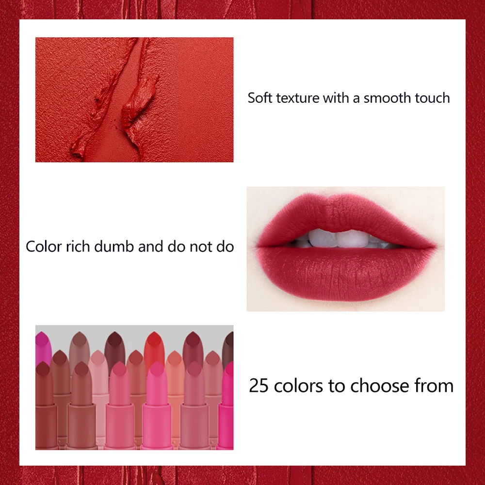 Матовая губная помада 1 шт. натуральный водонепроницаемый бархатный карандаш для