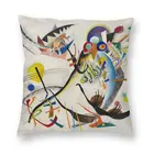 Яркий квадратный чехол для подушки Wassily Kandinsky с абстрактным рисунком, домашний декоративный чехол для подушки с трехмерным принтом и синими сегментами для дивана