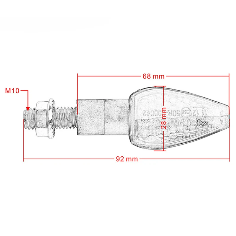 1pc Motorcycle Front&ampRear Turn Signal Lights Steering lamp Super bright waterproof LED Light |
