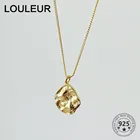 LouLeur новый шикарный 925 стерлингового серебра ожерелье 18K золотой неровный, ожерелье с круглой подвеской для женщин и девочек, хорошее ювелирное изделие, подходит ко всему
