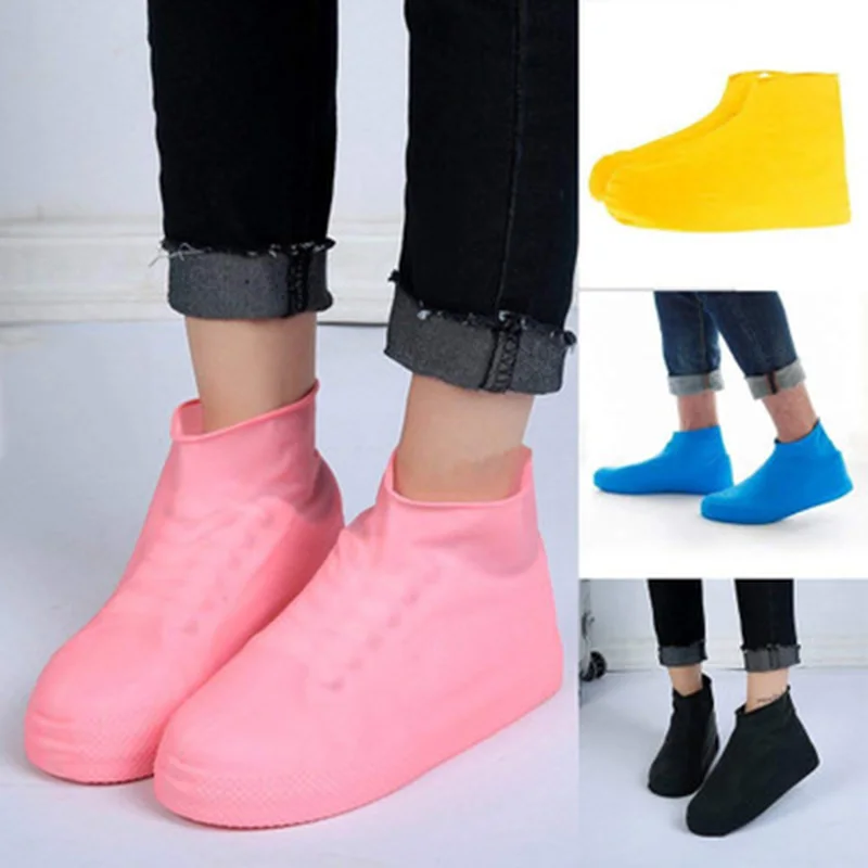 

Silicone Waterproof Shoe Covers Fashion Rain Boots Women Outdoor Non-Slip Silicone Shoe Covers Man Reusable Rubber Boots Cover