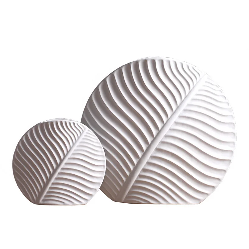 

Nordic style creative leaf vase home decoration accessories modern minimalist white ceramic vase crafts living room Ornaments