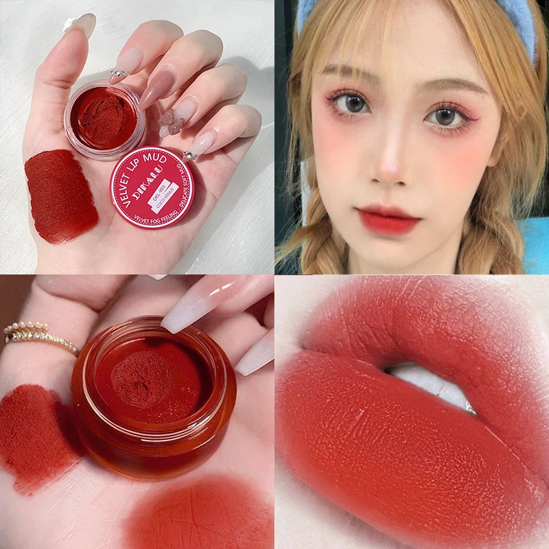 

Баночная губная помада с муссом 4 цветов, бархатная губная помада, матовый блеск для губ, водостойкий женский макияж, устойчивая к поту Косме...