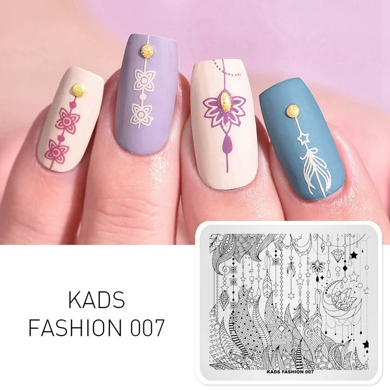 Fashion 007 KADS Стемпинг 34 дизайнов цветы живоные геометрический шаблон Пластины для стемпинга Штамп для ногтей Трафареты для ногтей для М - Цвет: Fashion 007