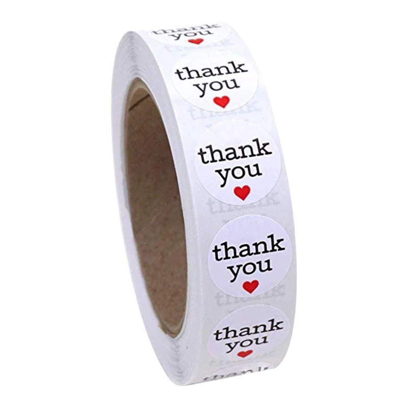 

500pcs/roll Thank You Stickers Seal Labels Scrapbook Sticker Round Stationery Food Hand Made Deco for Envelope Gift