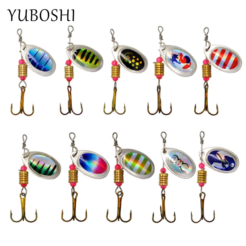 

YUBOSHI 10 шт./20 шт. металлическая рыболовная приманка набор с блестками вращающаяся жесткая приманка для морской окуня щуки набор рыболовных сн...