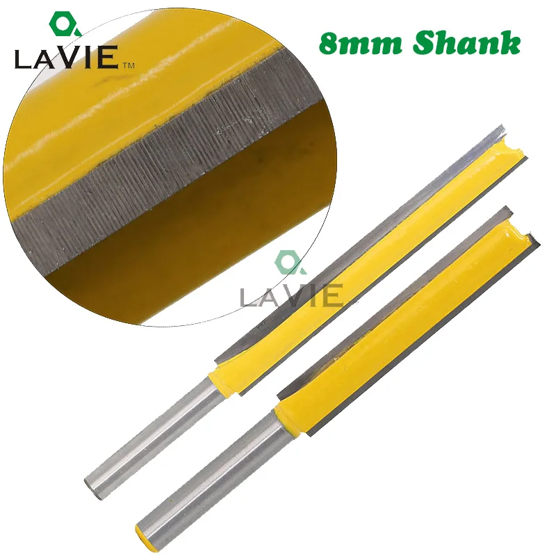 

LA VIE 8mm Shank 50mm Long Straight Router Bit 3/8" Milling Cutting Diameter Edge Woodworking Trimming Cutter Knife MC02009-1