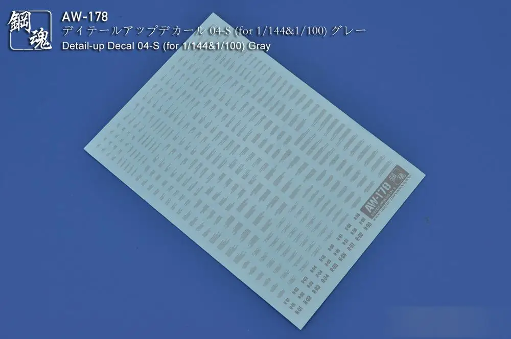 

Newest Detail-up Article Type Decal 04-S (for 1/144&1/100),AW176-AW179 Modeling Upgrade Kits For Gundam