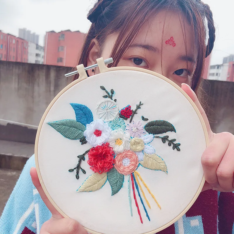 Вышивка Стенд ручная вышивка набор для начинающих простой дизайн 3D цветочным