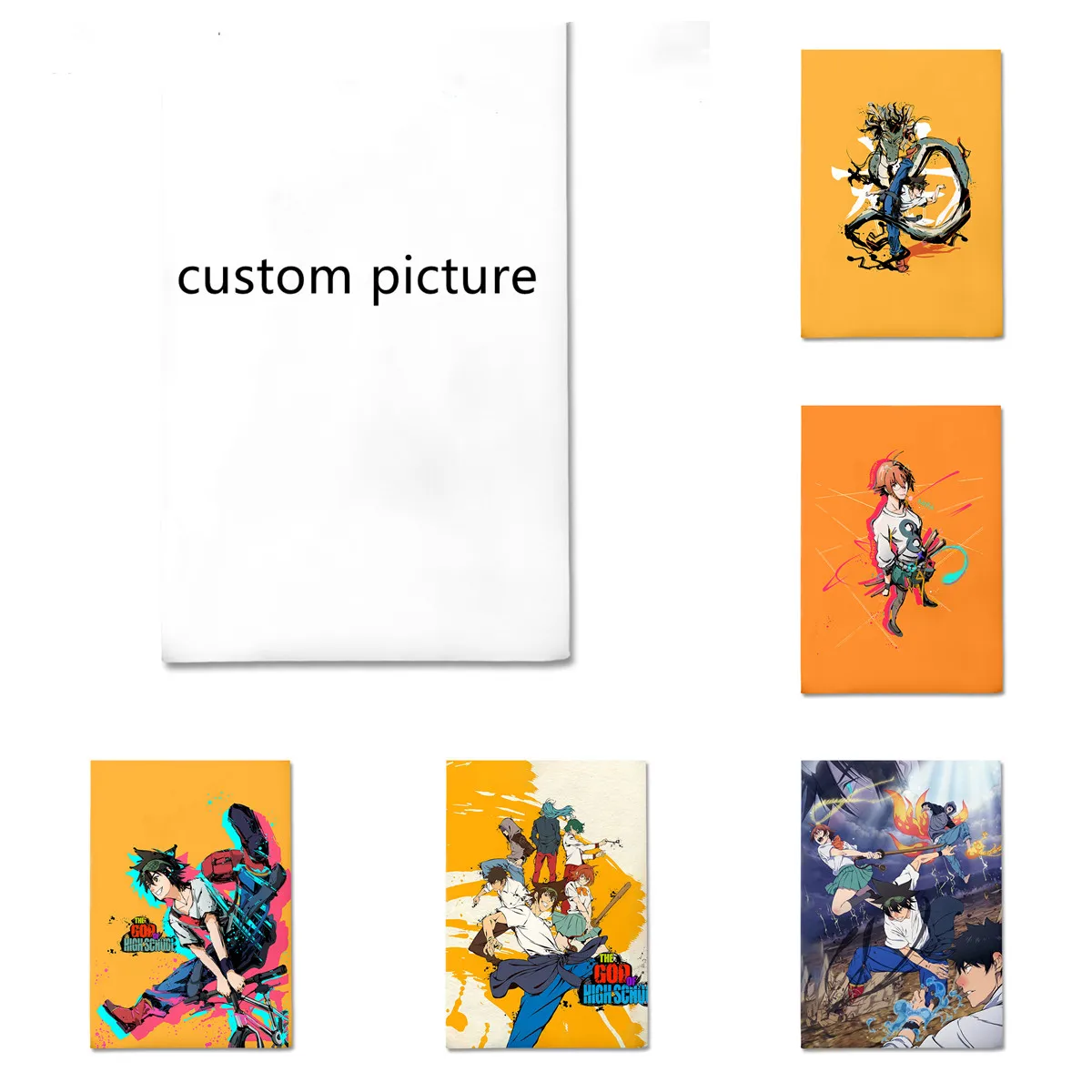 

Anime The God of High School DIY Custom Cartoon Printing Bedding Bed Sheet Home Textile Bedding Sets Home Decor Milk Silk