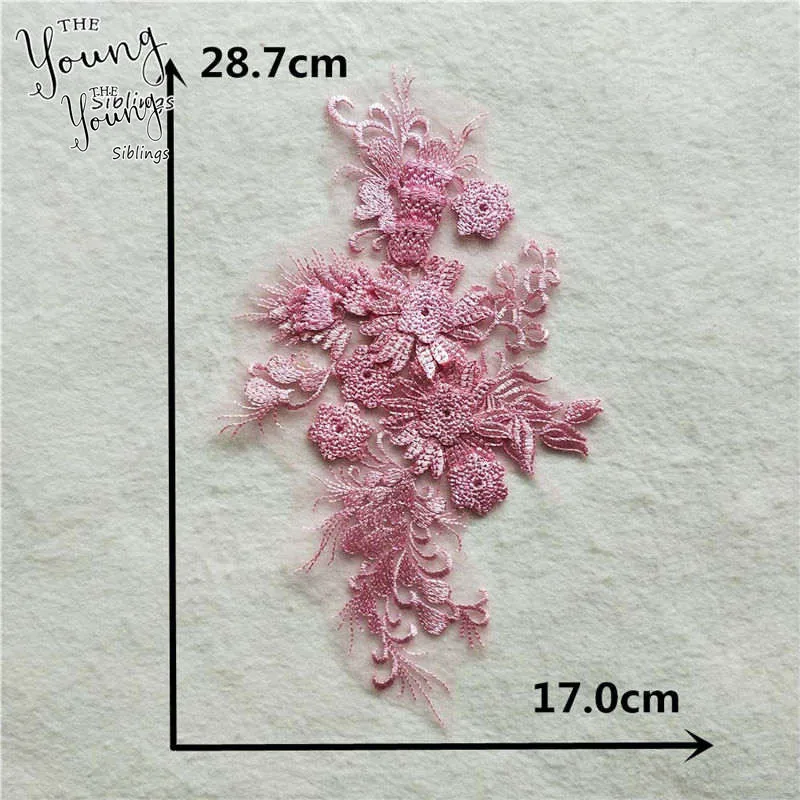 Высококачественный кружевной воротник с вышивкой 3D Цветы Кружевная аппликация