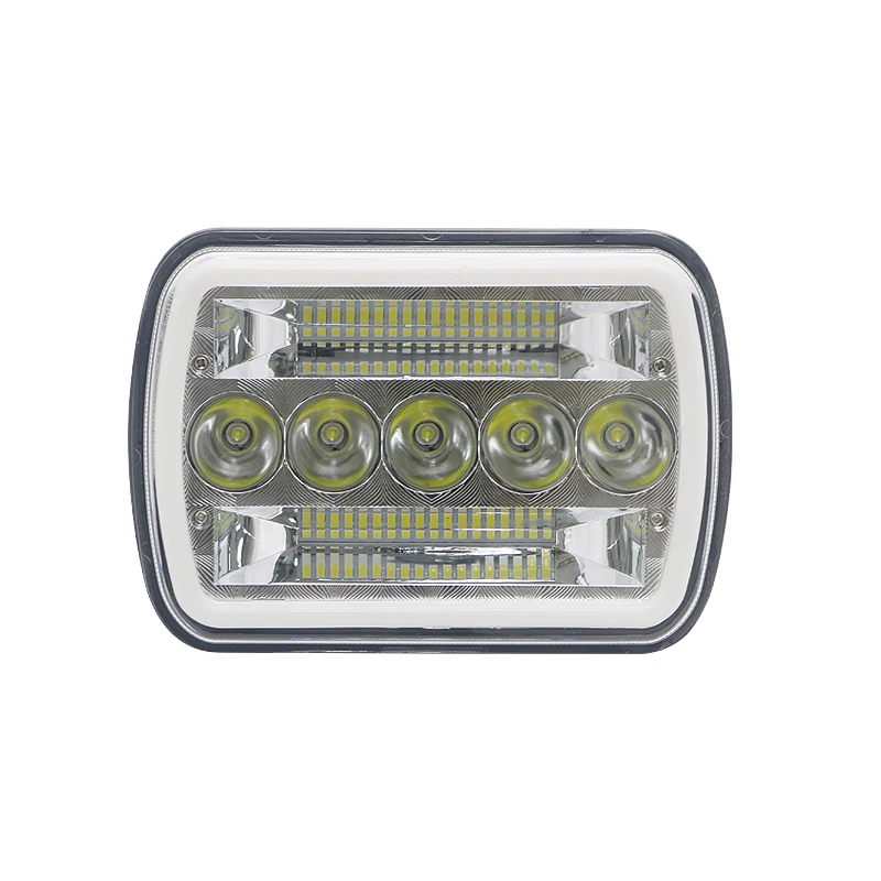 7x6 светодиодный фары для автомобиля 5x7 с указатель поворота DRL Белый Halo море