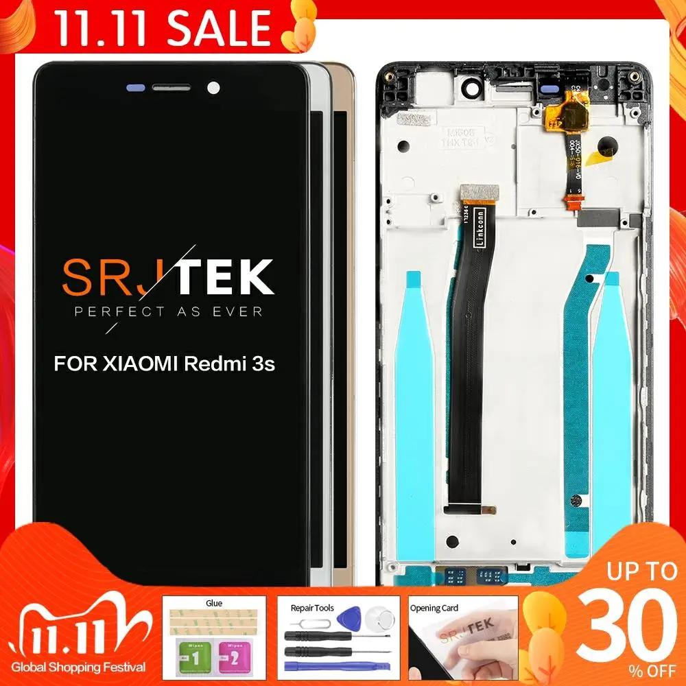 

ЖК-дисплей для Xiaomi Redmi 3 S, сенсорный экран с дигитайзером в сборе для 5,0 "Xiaomi Redmi 3 S, ЖК-дисплей с рамкой для Redmi 3, экран