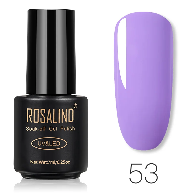 53 ROSALIND гель 1 гель лак для ногтей чистый цвет 7 мл 31-58 замочить от УФ светодиодный маникюр ногти vernis Полупостоянный гель лак для ногтей - Цвет: 53