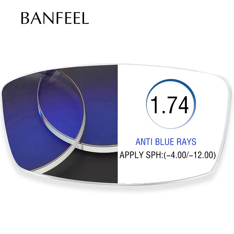 Линзы для очков BANFEEL с защитой от сисветильник 1 56 61 67 близорукости дальнозоркости
