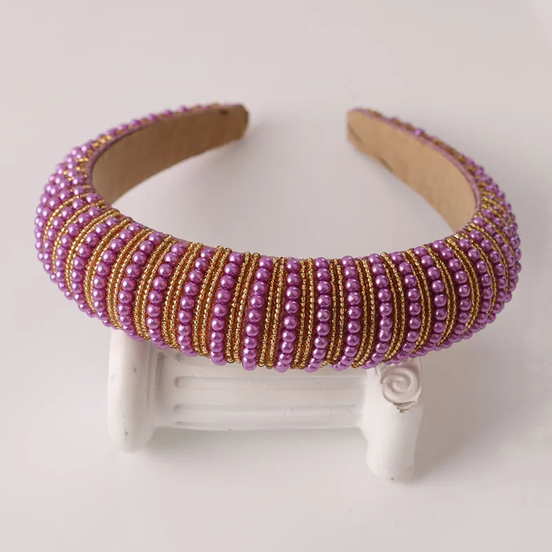 

Tiara Headband Pearl Hairband Wedding Hair Accessories for Women Bridal Headwear Queen Crown Luxury Jewelry Fine Gift Wholesale