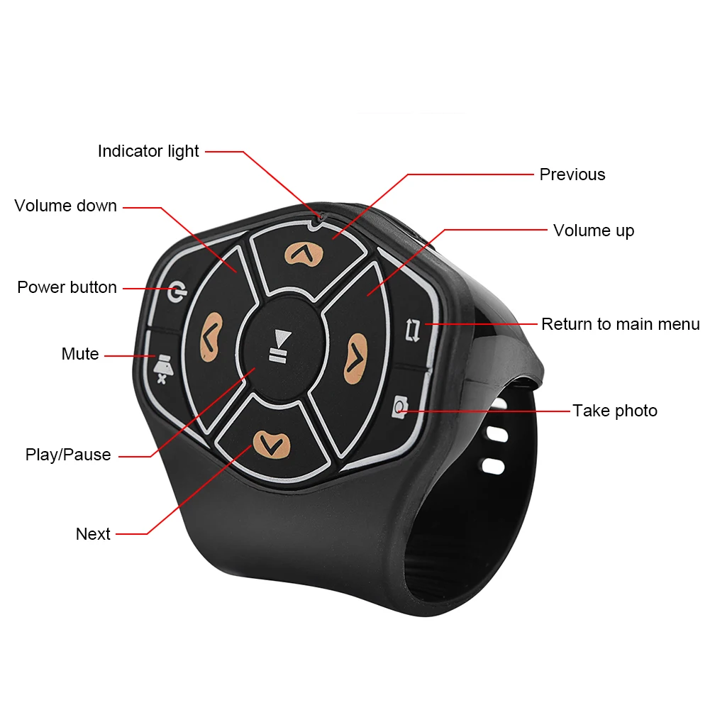 

Universal Car Kit Steering Wheel Bluetooth 4.0 Wireless Remote Controllor For Cell Phone