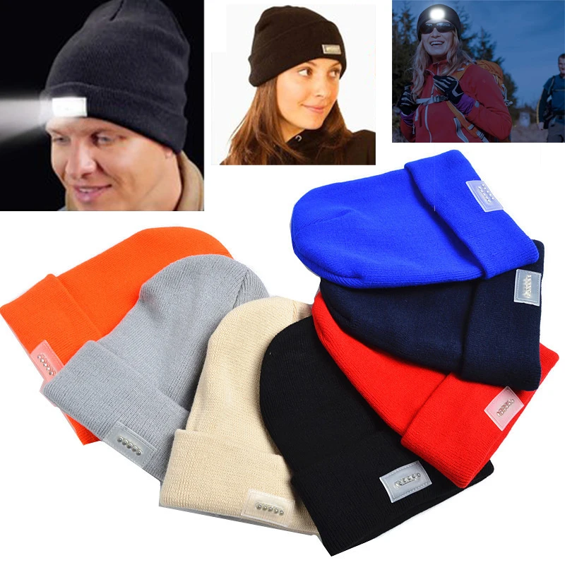 NEW LED Lighted Beanie Cap Hip Hop Men Women Knit Hat Hunting Camping Running Hat Christmas Gifts For Men And Women