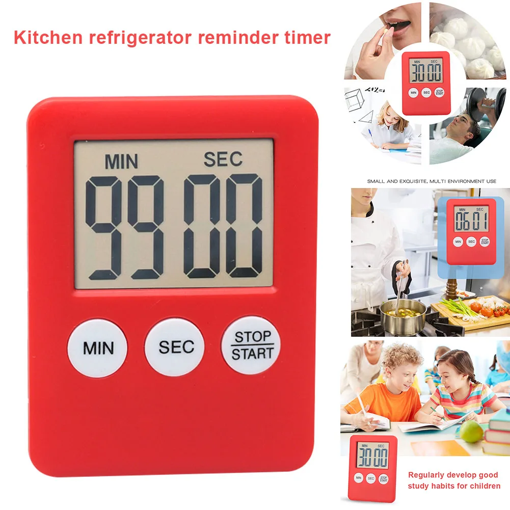 

Hot sale LCD Digital Screen Kitchen Timer Square Cooking Countdown Alarm Magnet Clock dropshipping