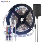 60 светодиодовм 5 м Водонепроницаемая Rgb Светодиодная лента 5050 2835 3528 SMD 12 В Диодная Лента светодиодная Rgb лента полосы светодиодные полосы 12 В постоянного тока комплект