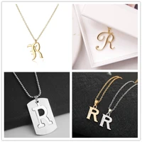 30pcs stainless steel alloy alphabet initial letter r america 26 english word letter family friend name sign necklace jewelry