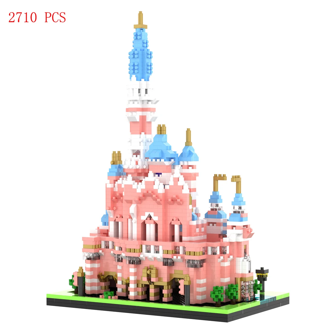 

hot city Creative Cartoon Dream pink castle Disneyland model world park brick mini micro diamond build block toys for child gift