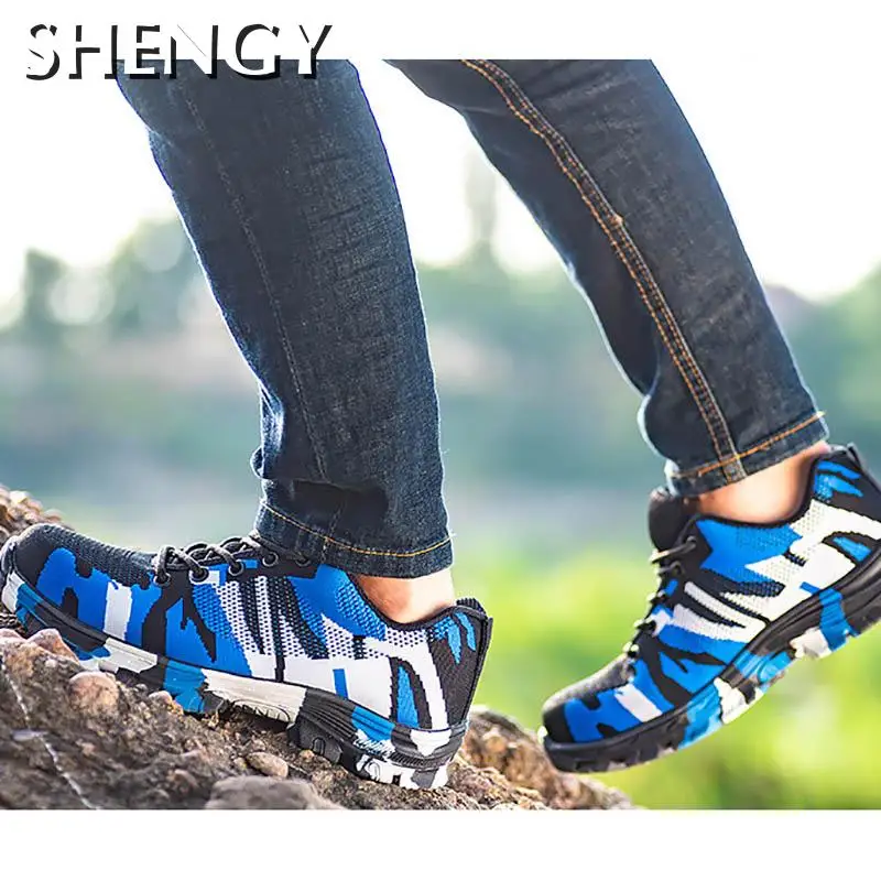 Кроссовки мужские неразрушаемые защитная уличная обувь для работы камуфляжные