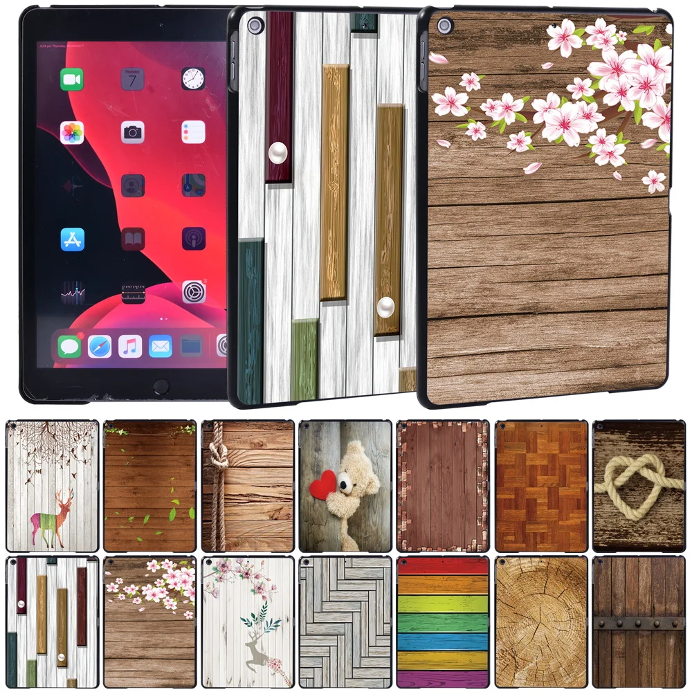 

For Apple IPad 2/3/4/Mini 1/2/3/4/5/iPad 2017/ 2018/2019 10.2"/iPad 2020 8th Gen 10.2 Tablet Wood Print Hard Plastic Cover Case