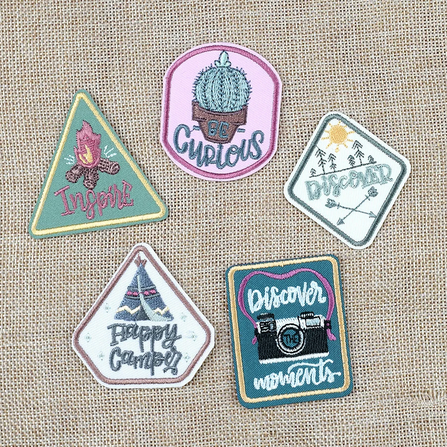 Приключения альпинизм одежда патчи Вышивка лес камера креативный значок патч