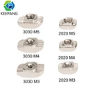 2050 шт. M3M4M5M6 для слота серии 20 30, Т-образная скользящая T-образная гайка, молоток, крепежная гайка, коннектор 2020, алюминий