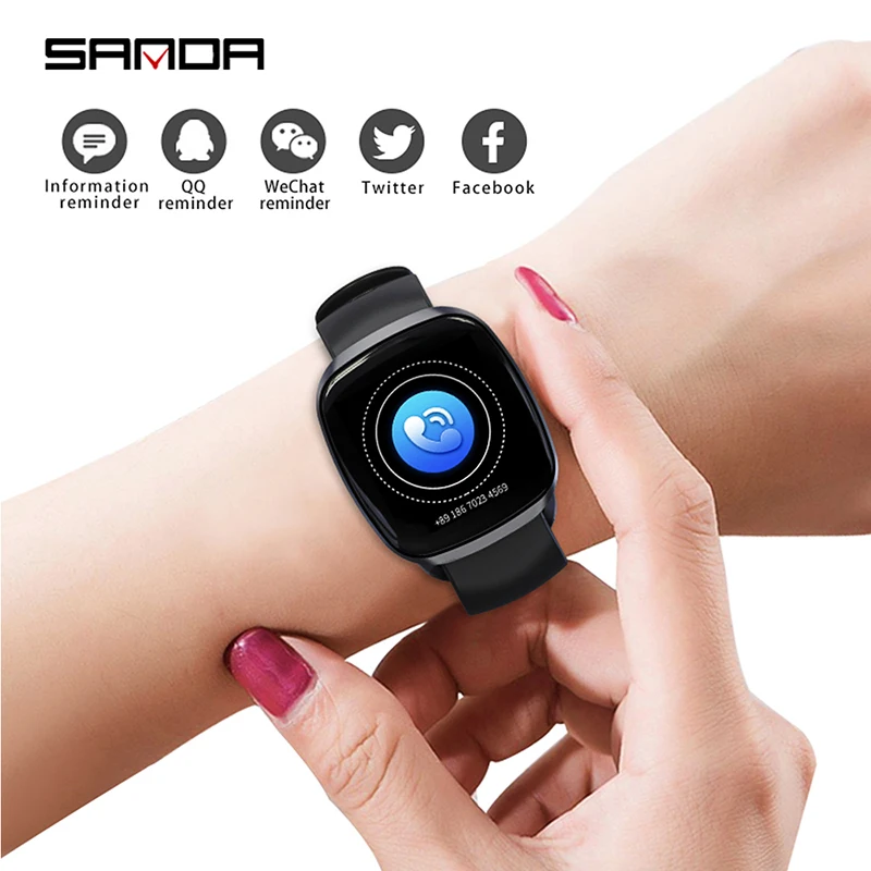 Sanda GT103 Smart Watch Blood Pressure Tracker Waterproof Bracelet Fitness Message Reminder Relogio Inteligente | Электроника