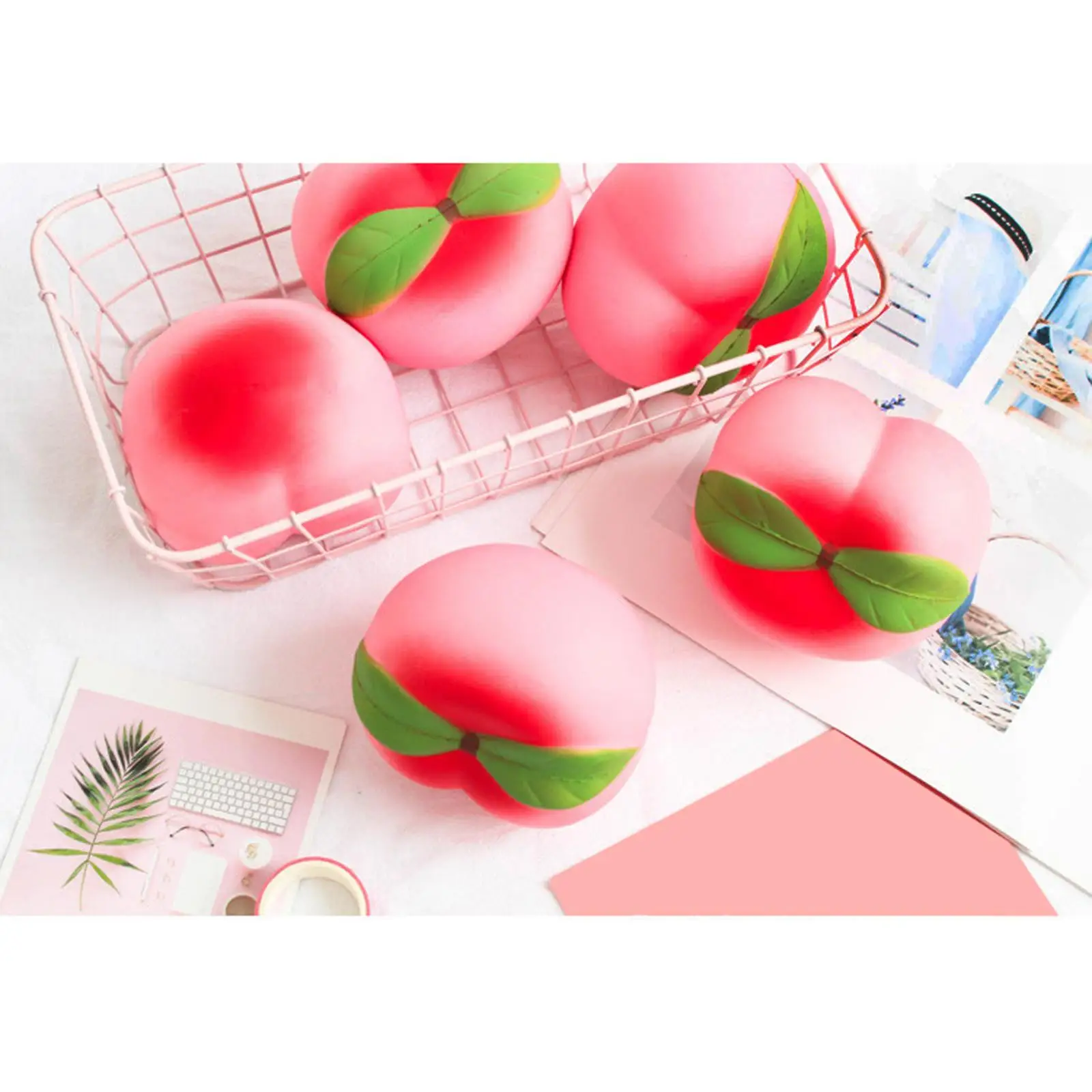 

Soft Squishy Peach Fidget Stress Toy Cute Fruit Collection Decorative Props