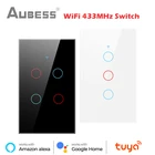 Умный сенсорный выключатель Tuya Wi-Fi +, 433 МГц, 134 клавиши, американский стандарт, сенсорный датчик, умный настенный выключатель, голосовое управление, поддержка Alexa Google Home